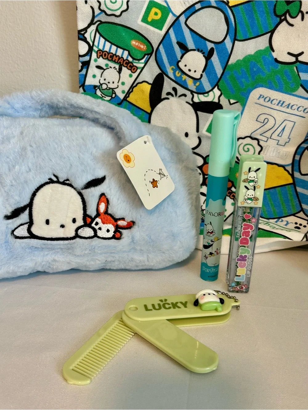 Pochacco Tote Bag & Accessories Set